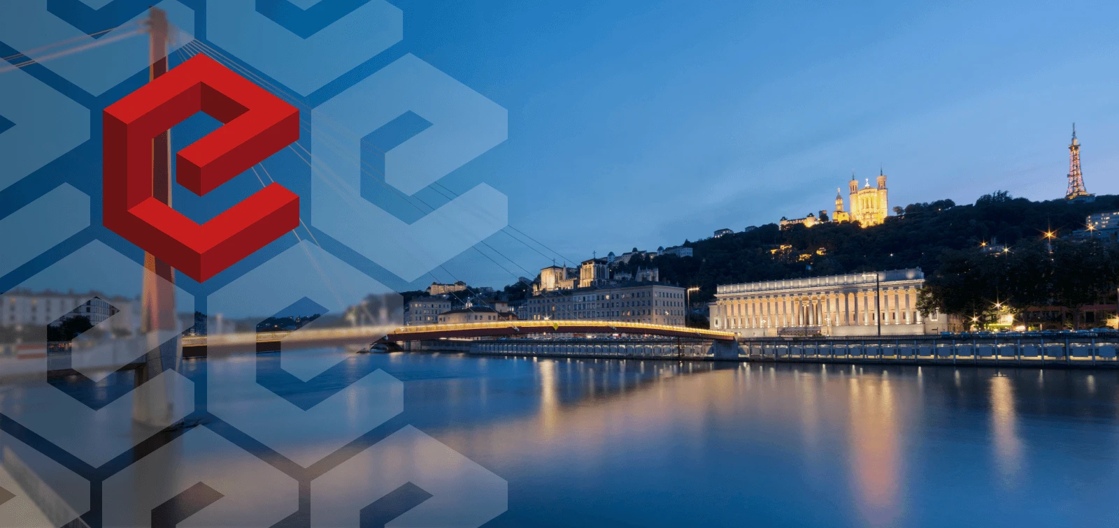 vue sur lyon crepuscule